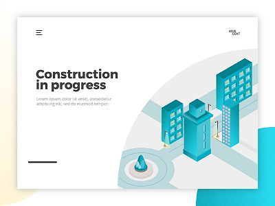 Buildings Landing page buildings illustration isometric landing pale set