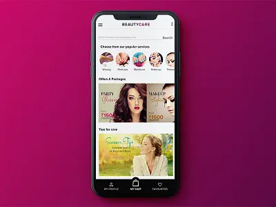 Beautycare Design app beautyapp fashion personalcare real content ui ux