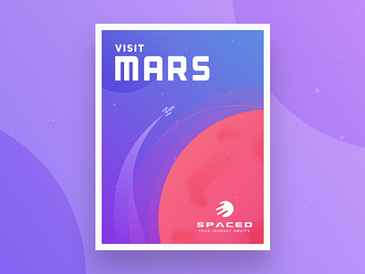 SPACED Mars Travel Poster illustration poster spaced typography