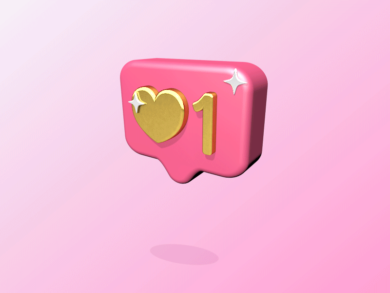 💛Golden Likes💛 3d animation cinema4d facebook gold heart like likes love social media spin star