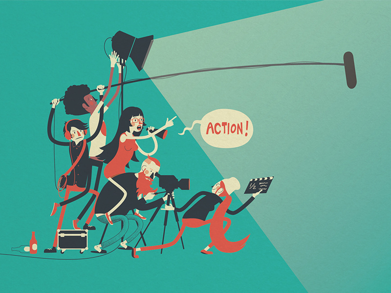 Example of filming crew