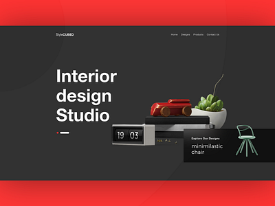 Web Landing Page clock design desk elements human interface interface design landing page minimalistic studio style ui ux website