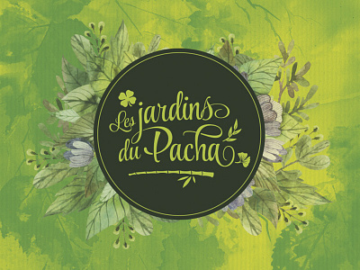 Les jardins du Pacha branding lettering logo design logotype