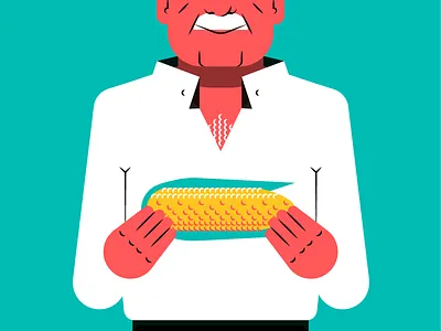 Feria de Murcia — Old man corn fair feria festival hombre illustration ilustración man maíz old viejo