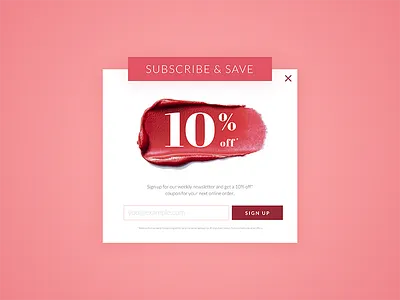 Daily UI #026: Subscribe beauty daily ui dailyui dailyui026 form makeup modal savings subscribe ui ui design