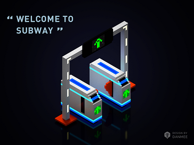 WELCOME TO SUBWAY illustration isometric magicavoxel ps ui