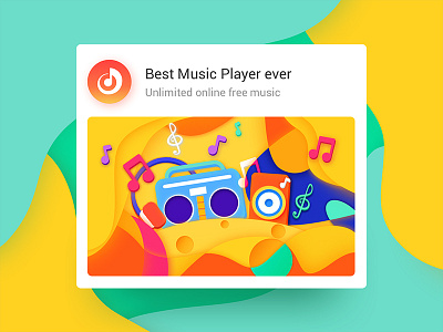 Hi Music app illustration music ui vector