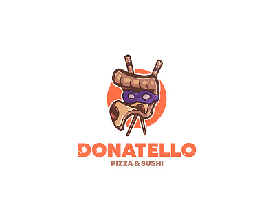 Donatello Dribbble art delivery design illustation logo mark pizza sushi