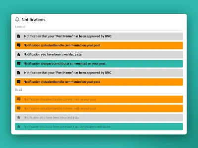 Notifications for a children's website V2 children comment design icon notification read success ui unread user ux website