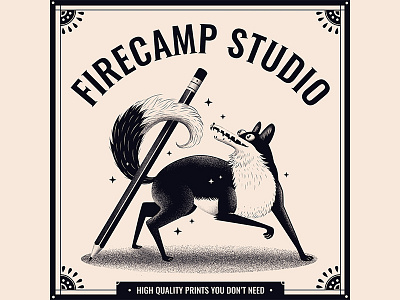 Firecamp Studio Badge badge fox graphic design illustration label logo print