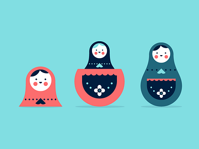 Russian Dolls blog dolls flowers header illo illustration pattern russian smile