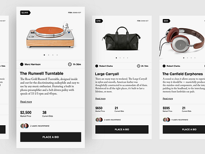 Bidding app app bid bidding light mobile mobileapp simple slider typography ui ux whitespace