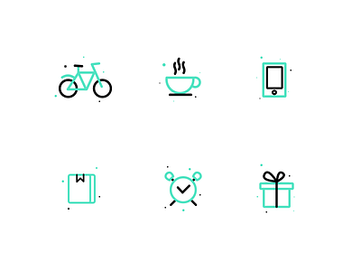 Daily Life Icons alarm art bicycle book coffee daily gifts icon life minimalist mobile