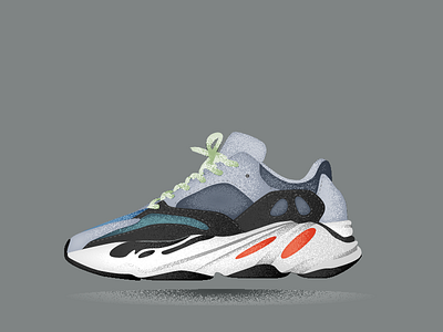 Yeezy Wave 700 drawing gradient grain art grain pixel illustrator kanye pixel art run running shoe sneaker yeezy