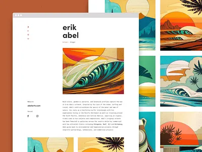 Surf artist profile art artist clean minimal personal profile showcase surf surf art surfing website