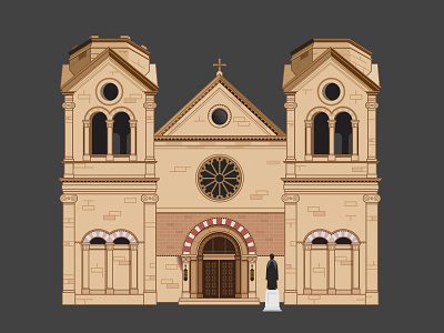 St. Francis Cathedral (Santa Fe) cathedral church illustration santa fe vector