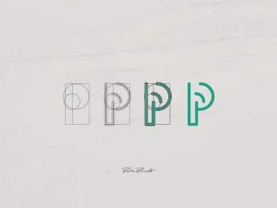 Platanus "P" brand grid letra logo logotype tipografia typography