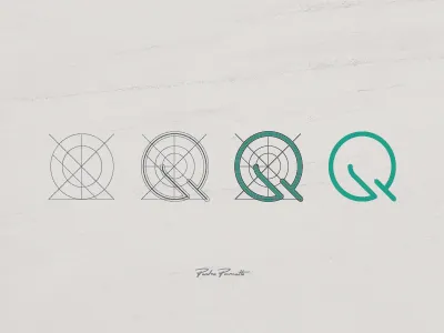 Platanus "Q" brand grid letra logo logotype tipografia typography