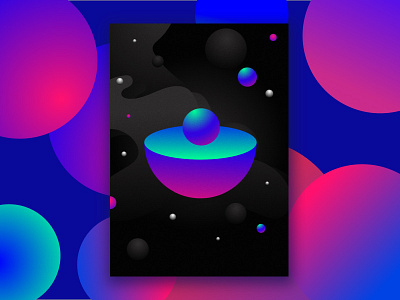 Postertest color design flat gradient graphic icon illustrator modern planet sketch ui