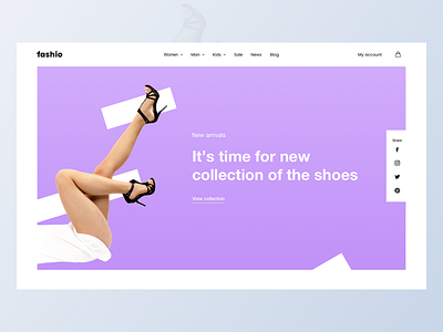 Web hero cover eshop fashion gradient header hero shoes slide ui ux webdesign