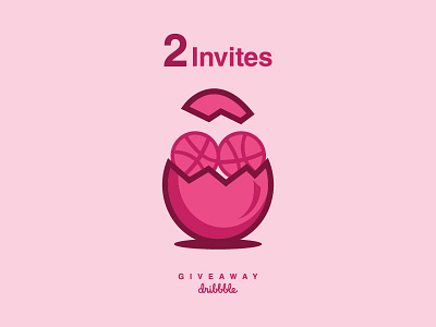 Dribbble Invite draft dribbble giveaway invitation invite logo player shot ticket two