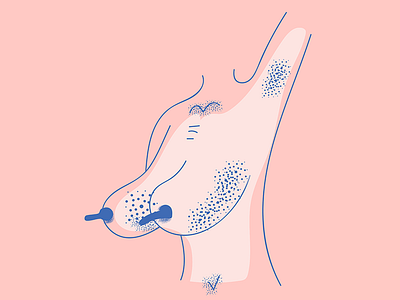 Woman Illustration #1 blue breast illustration nude pink woman