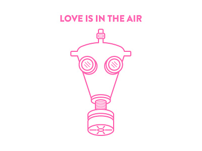 Love Is In The Air gas mask graphic design icon design illustration valentines