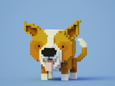 Fidel dog fanart game magicavoxel voxelart voxels