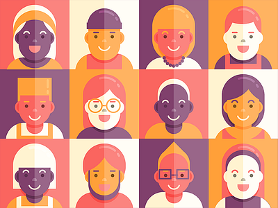 Hello Dribbble! community diversity flat illustration vector