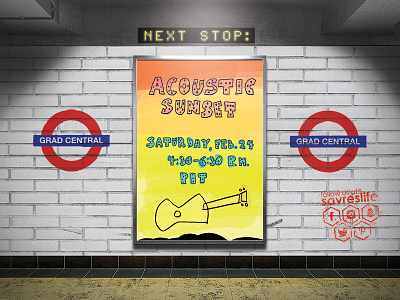 Acoustic Sunset — Subway Poster community event gouache hand lettering poster subway