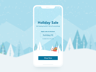 Holiday Sale Splash christmas ecommerce holiday illustration iphone splash visual design xmas