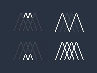 Monogram² branding identity intersecting lines logo m mark monochrome symbol