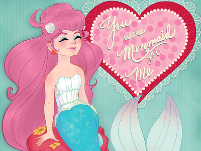 You were Mermaid for Me apple pencil mermaid procreate valentine