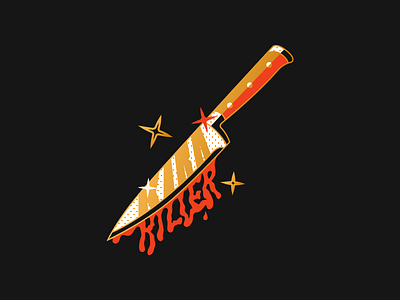 Kirakira Killer digital illustration killer kirakira knife lettering sparkle type typography vector
