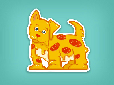 Pupperonni Pizza animal dog dribbble illustration pizza rebound sticker stickermule