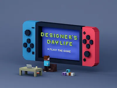 A game about desinger's daylife 3d c4d designer game swicth