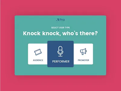 Daily UI #064: Select User Type. dailyui user type