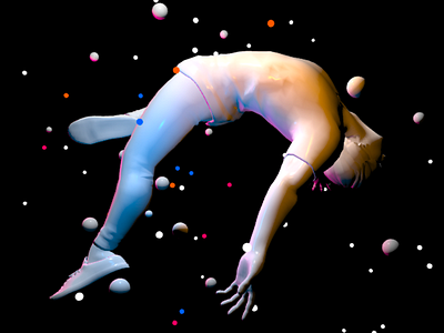 Floating Figure generative art p5 processing webgl