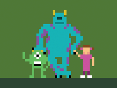 Monster Bits 8 bit disney mike monster monsters inc nintendo pixel sully