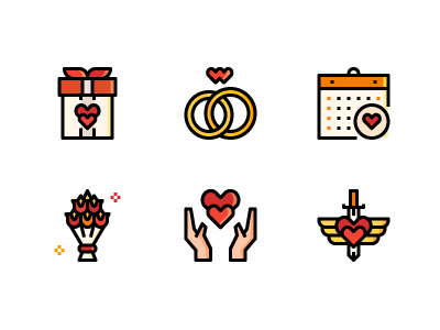 Wedding Elements icon filled icon love romance valentine wedding