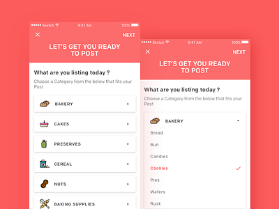 Add Post - app design ios design categories buy category design food ios list listing post sell ui ux