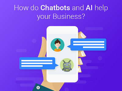 How do Chatbots and AI help your business? ai business chat bot chatbot infographics mobile rapidops ui ux vector