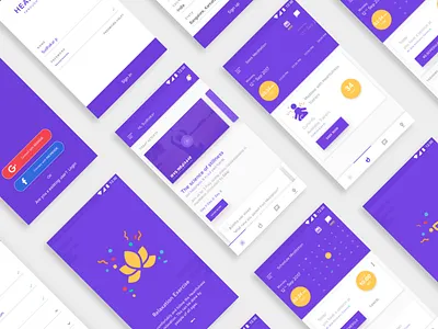 Yoga App app design material meditation ui ux yoga