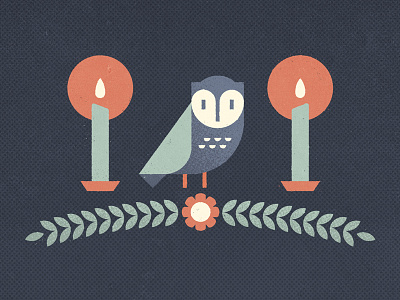 Owl bird candle dark darkness flower geometry guide halftone light owl texture