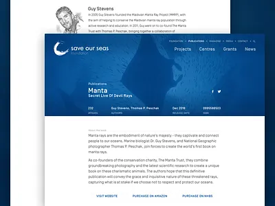 Save Our Seas – media library info page library magazine media responsive shop web website