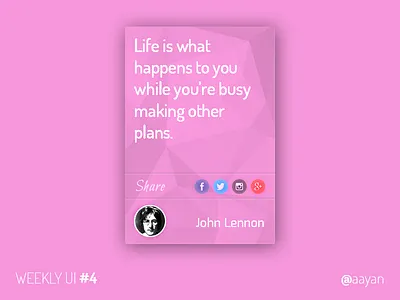 Weekly UI #4 New john lennon quote ui weekly weeklyui