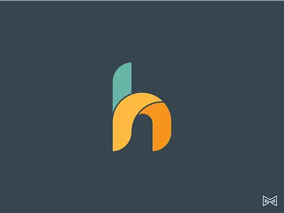 H Monogram blue h icon illustration letter line logo monogram typo typography vector yellow