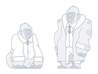 Errol character geometric gorilla illustration mod monkey suit