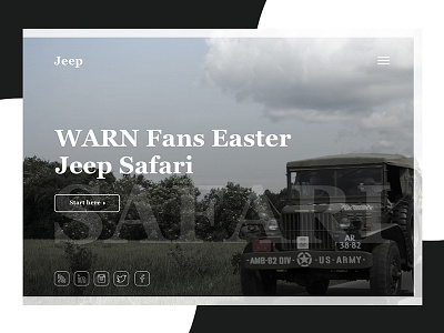 Jeep Safari Creative automobile car theme creative jeep landingpage nature new ui safari sport ux