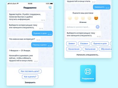 Support Bot for bank employees alfa alfa bank app bank bot customer support help ios it message robot support